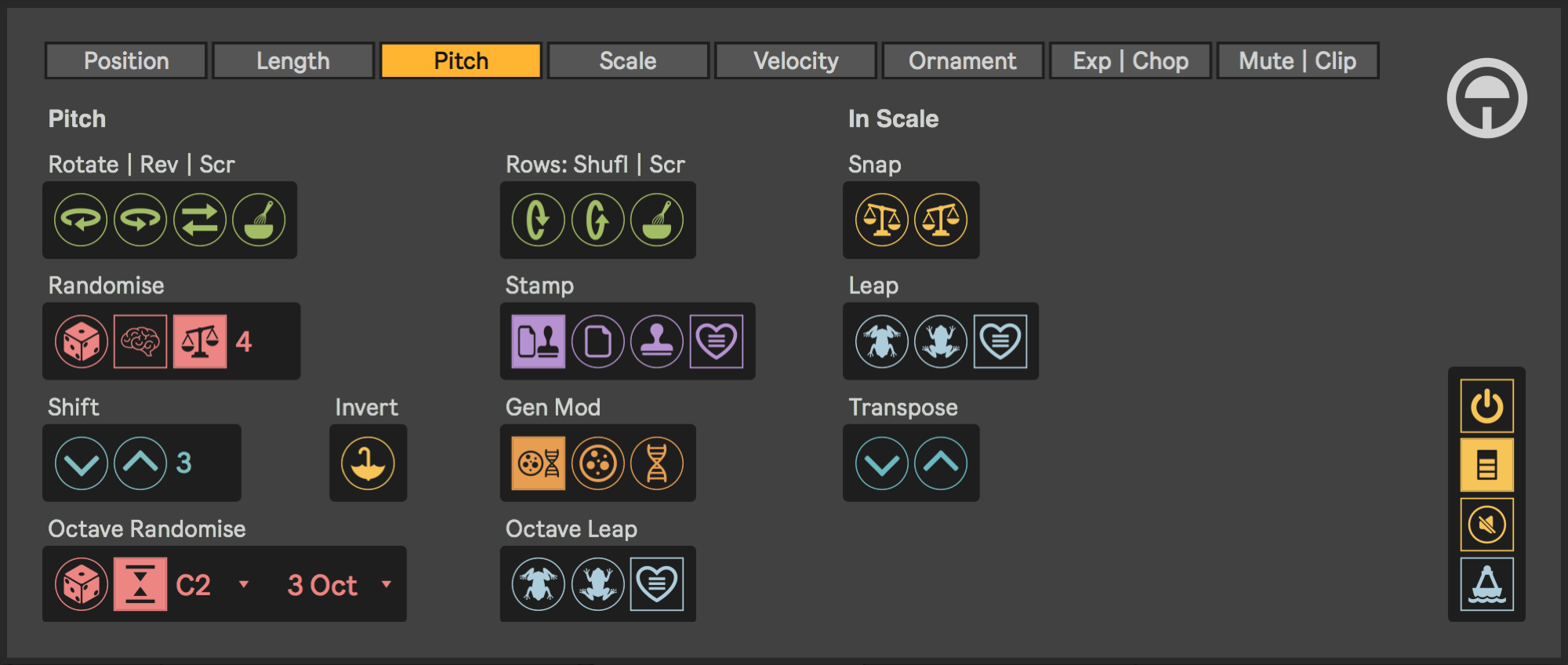 The Pitch edit page of Tranz4ma’s graphical user interface.